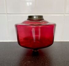 VICTORIAN CRANBERRY GLASS DOUBLE BURNER OIL  LAMP FONT. picture