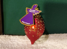 Vintage Red Teardrop Ornament Stars Gold Glitter Poland  picture