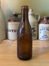 Antique Coca Cola Bottle Straight Sided Canton O. Amber Brown Soda picture