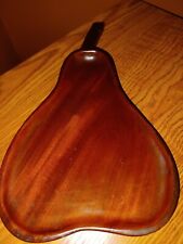 Caribcraft Solid Mohogany Pear shaped Trinket Tray Dish Hand made in Haiti picture
