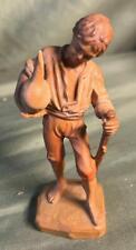 ANRI Vintage Hand Carved Wood Figural German Boy Sculpture Wooden Carving Statue picture