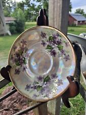 Ucagco Iridescent Porcelain Saucer February Violet Made In Japan Vintage BEAUTY picture