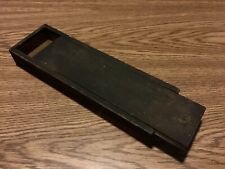 Vintage Dovetail Wood Box-Stained Sliding Lid Light Weight picture