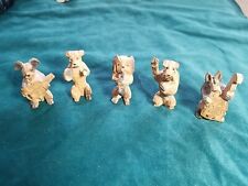 Antique Hand Carved German Wooden Dog Band (5 piece) picture