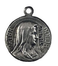 Vintage Sterling Silver Mater Dolor & Sacred Heart Jesus Religious Medal 0.9g picture