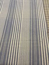 Vintage Oxford Cloth Stripe Fabric Blue White 60