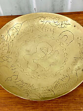 Vintage Mid Century Abstract Art Etched Bronze Decorative Plate picture