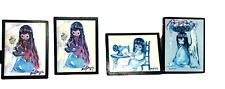 Lot 4 DeGrazia Refrigerator Magnets Girls Flowers In Hair, Angel, Sewing 2