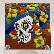 Day of the Dead Redware Pottery Clay Tile 6