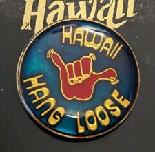 New Hawaii Hang Loose Shaka Hand Sign Red & Blue Iridescent Souvenir Lapel Pin picture