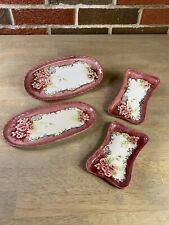 VTG French Porcelain Hand-Painted Trinket Trays Paris Floral & Gold picture