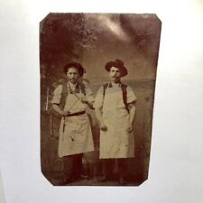 Rare Occupational Chef Original Tintype Butchers with Knives picture