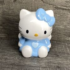 Sanrio 1998 Vintage Hello Kitty Blue Angel 3 3/4” Ceramic Piggy Coin Bank picture