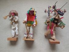 Vtg Mexican Michoacán Viejitos Old Couple Wood Fabric Textile  Doll  Figurines picture