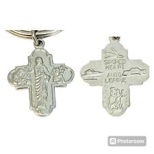 Vintage Sacred Heart Auto League Keychain Keyring Catholic Medal Jesus Christ picture