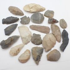 20 pcs LOT mixed ancient flint stone artifacts arrowheads tools old collection picture
