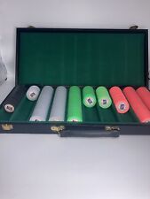 Vintage Paulson Clay Poker Chips Top Hat & Cane Sample Casino Set 376 Sharp RARE picture