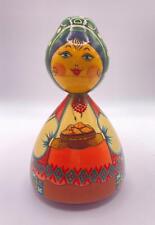 Ukrainian Cossack Doll Figurine Decor Solid Wood Hand Painted Folk Art VTG picture