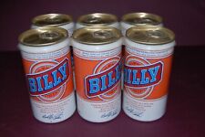 Vintage BILLY Beer Unopened Empty Cans 6-Pack Pull Tab picture