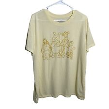 Disney Winnie the Pooh Shirt Women's XXL Yellow Short Sleeve Eeyore Tigger picture