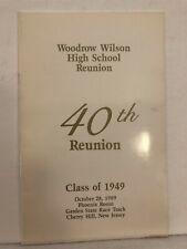 1949 Woodrow Wilson 40th Reunion Book Camden New Jersey NJ Vtg picture
