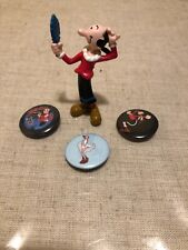 OLIVE OYL FIGURINE AND PIN  BUTTON LOT NEW picture