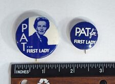 2 VTG 1960's  Pat Nixon First Lady Political President Campaign Pin Button Lot picture
