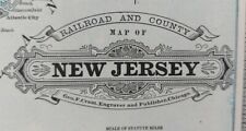 Antique 1883 NEW JERSEY RAILROAD & COUNTY Map 13
