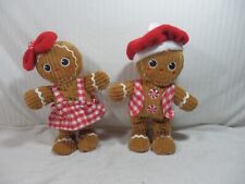 Lot of 2 Merry Brite 13” Animated Singing Gingerbread - Works picture