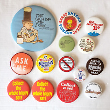 Vintage Pinback Advertising Button Lot of 14 Coke Tweety Great America Hallmark picture