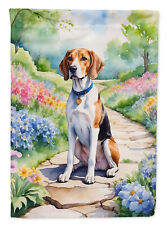 English Foxhound Spring Path Flag Canvas House Size DAC6623CHF picture