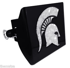 MICHIGAN STATE REFLECTIVE SILVER DECAL BLACK ON PLASTIC USA TRAILER HITCH COVER  picture