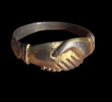 LATE MEDIEVAL SILVER GILT FEDE, FRIENDSHIP RING  CENTURY 14TH CENTURY picture