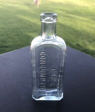 Antique 1870’s Piso’s Cure for Consumption Snake Oil Medicine Aqua Bottle picture