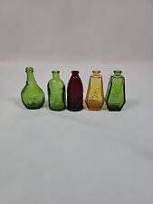 Lot Of 5 Vintage 1971 Wheaton Glass RIP/Skull and Crossbones Bottles Ruby Cure  picture
