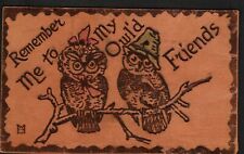 Leather Postcard Owls 