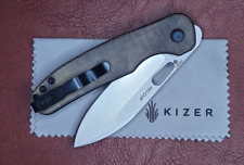 Kizer Hic-Cup Azo Design 154CM Green Micarta Knife picture