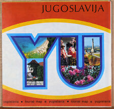 1970s Pamphlet Folded Tourist Map Yugolsavia Jugoslavija Beograd Tours Europe picture