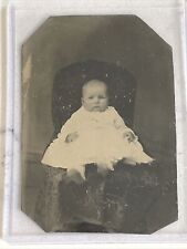 ORIGINAL ANTIQUE TINTYPE PHOTOGRAPH - BABY POSE - c.1860'S-1880'S picture