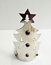 Vintage Silver Plated Christmas tree candle holder picture
