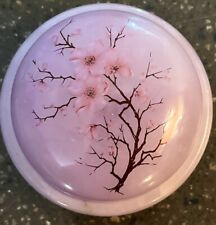 Vintage Italian Pink Alabaster Trinket Box Floral Vanity Dish, Jewelry picture