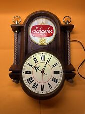 Vintage F & M Schaefer Beer Illuminated Nautical Clock Light, Works. picture