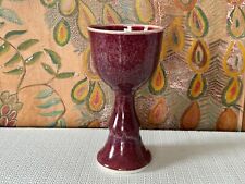 Vintage Signed Gerry Williams Studio Art Pottery Red Purple Glazed Chalice picture