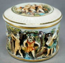 Vintage GB R. Capodimonte Style Italy Hand Painted Classical Scene Trinket Box picture