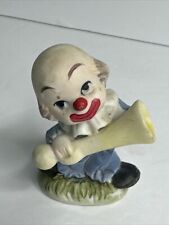 Vintage Enesco Circus Clown Figurine Clown With Horn 2.75