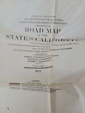 Vintage 1922 full color road California map picture