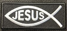 Jesus Fish Christian Embroidered Biker Patch picture