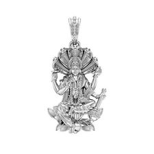 Sterling Silver (92.5% purity) God Vishnu/Vishnu Laxmi Pendant for Men & Women picture