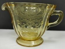 Federal Glass Yellow Depression Madrid Lightweight Yellow Creamer Bowl Vintage picture