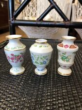 Vintage Antique Miniature  flower vases vase With Flowers Of The Month Set Three picture